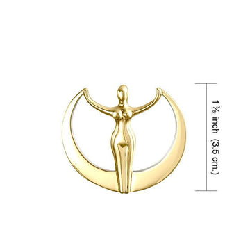 Oberon Zell Astra Star Goddess Solid Gold Pendant GPD1039 - Jewelry